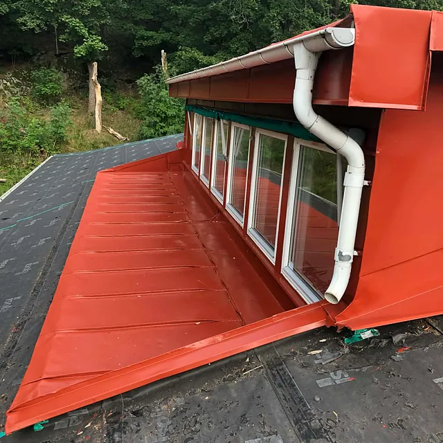 takfönster på bilden efter målning