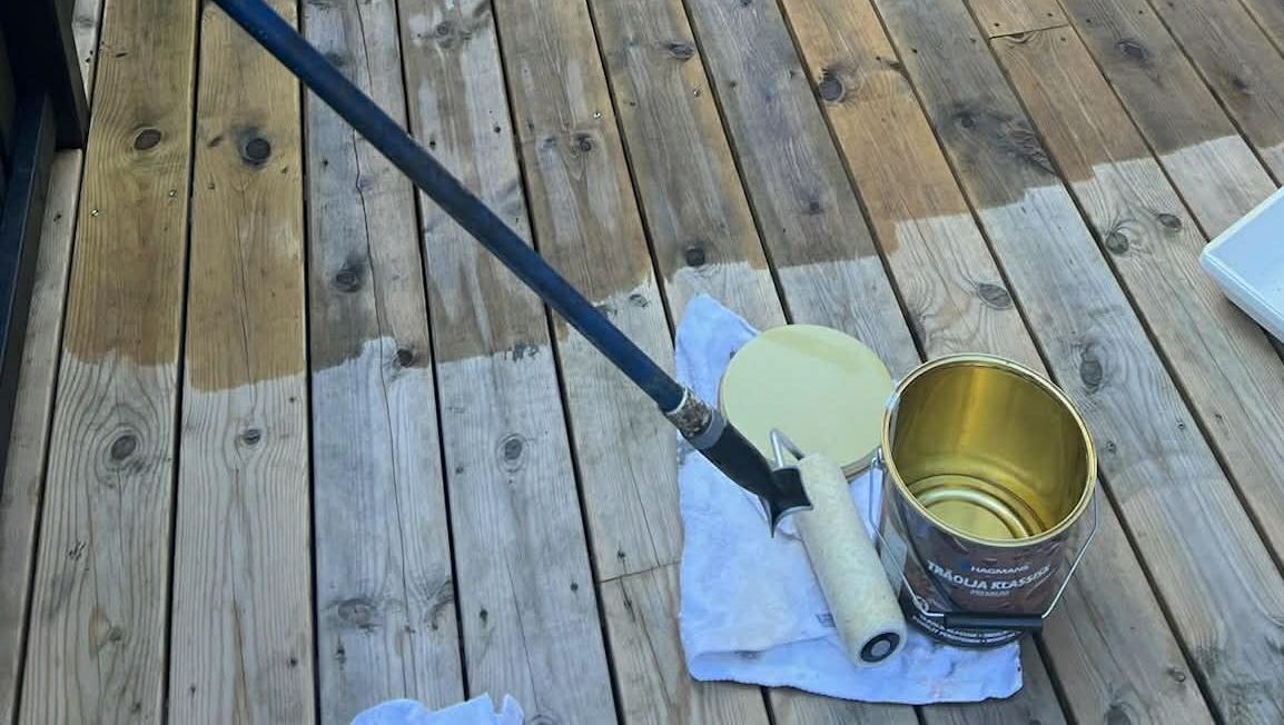 rengörning av uteplats på villa